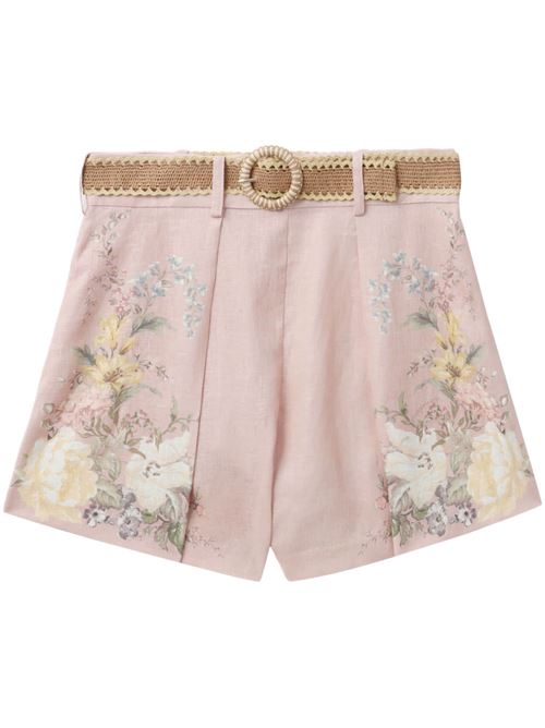 Light pink linen floral shorts Zimmermann | 9921ASS243PINK FLORAL